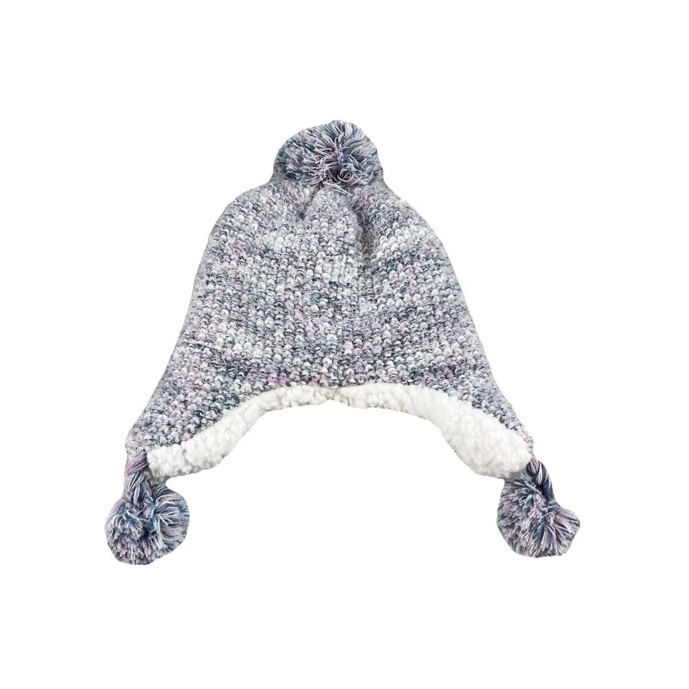 Elli by Capelli‎ Spacedye Purple Knit Earflap Hat 2-4T For Girls
